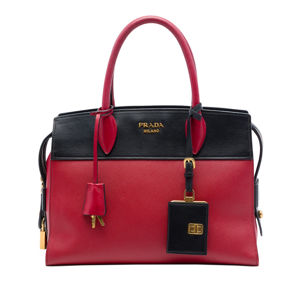 Pre-Loved Prada Saffiano And City Calf Esplanade Satchel